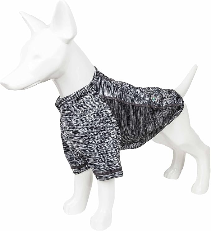 Pet Life ® Active 'Warf Speed' Heathred Dog Fitness and Yoga Pet T-Shirt Dog Clothes - Performance Dog T-Shirt with 4-Way-Stretch, Reflective and Quick-Dry Technology - Summer Dog Shirts