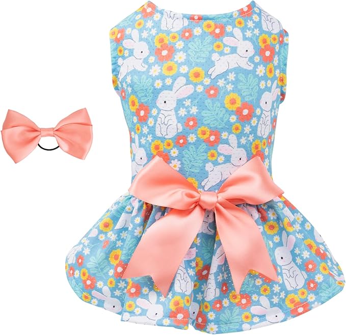 CuteBone Dog Easter Dress Puppy Sundress Pet Outfit Summer Fashion for Small Dogs Girl Cat Clothes BF08XS