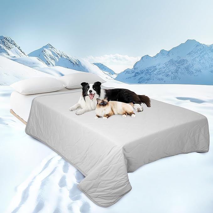 Chicute Cooling Dog Blanket for Sofa - 60x80 Waterproof Pet Blankets for Dog Bed Cover, Slip-Resistant Throw Blanket for Couch Protector, Washable Furniture Cover for Dogs, Cats, Grey