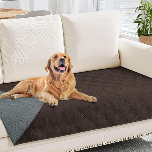 hyha Waterproof Dog Blanket, Reversible Pet Bed Blanket, Soft Sofa Couch Cover for Dogs Washable, Waterproof Pet Couch Covers for Sofa Puppy Cats Furniture Protector(30"x70", Chocolate/Dark Grey)