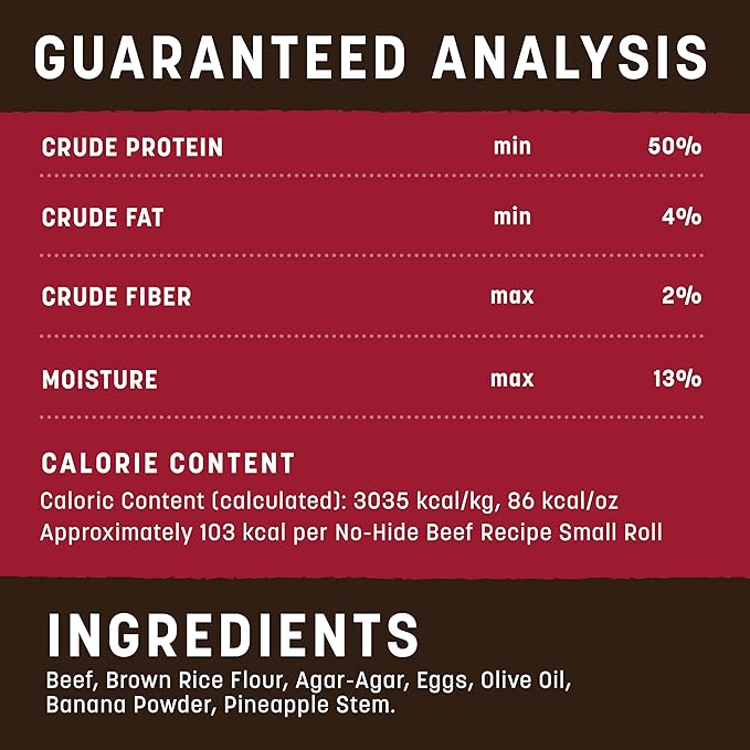 Earth Animal No Hide Small Long Lasting Dog Chew Rolls, Beef, 2 Count Pack of 3