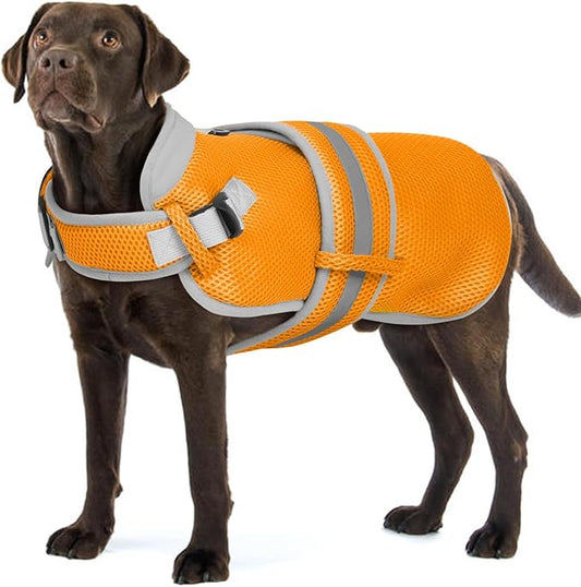 Dog Cooling Vest for Large Dogs,Lightweight Cooling Dog Jacket,Breathable Mesh Dogs Shirt Harness Vest with Adjustable Straps Reflective Stripe for Hot Weather with D-Ring for Beach,Hiking,XL