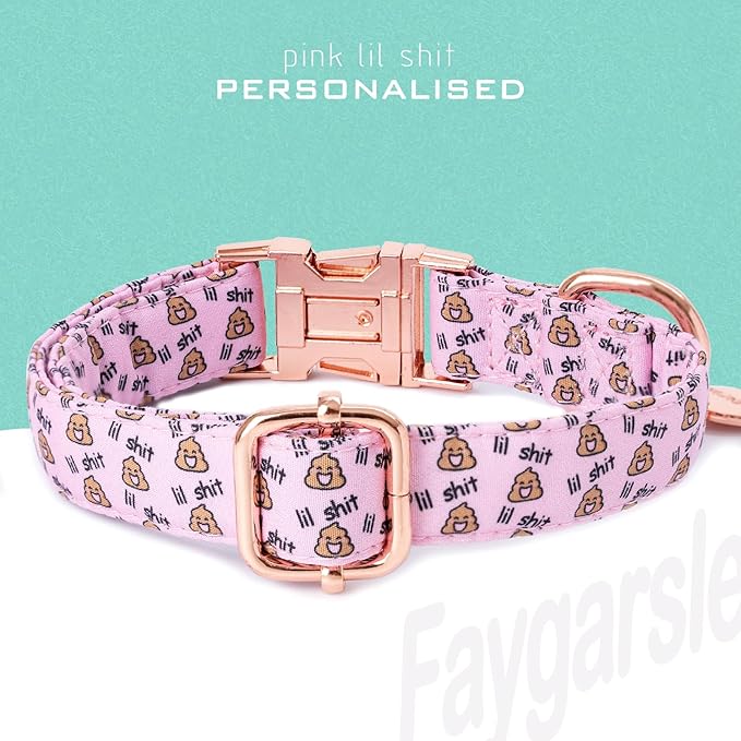 Faygarsle Pink Dog Collar for Small Medium Large Dogs Cute Puppy Collars for Female Dogs Funny Dog Collars for Summer Spring Wedding Necklace Girl Dog Collar L