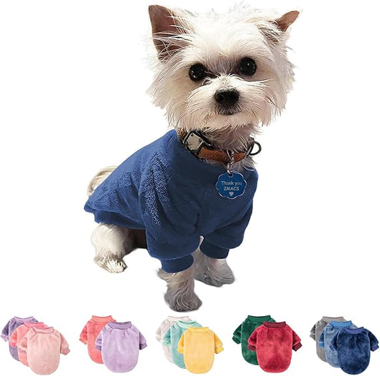 Dog Sweater, 3-Pack Dog Clothes & Coat, Pet Jacket for Small or Medium Dogs Boy or Girl, Soft and Warm Cat Sweaters Doggy Apparel Costumes (Dark Blue, Small)