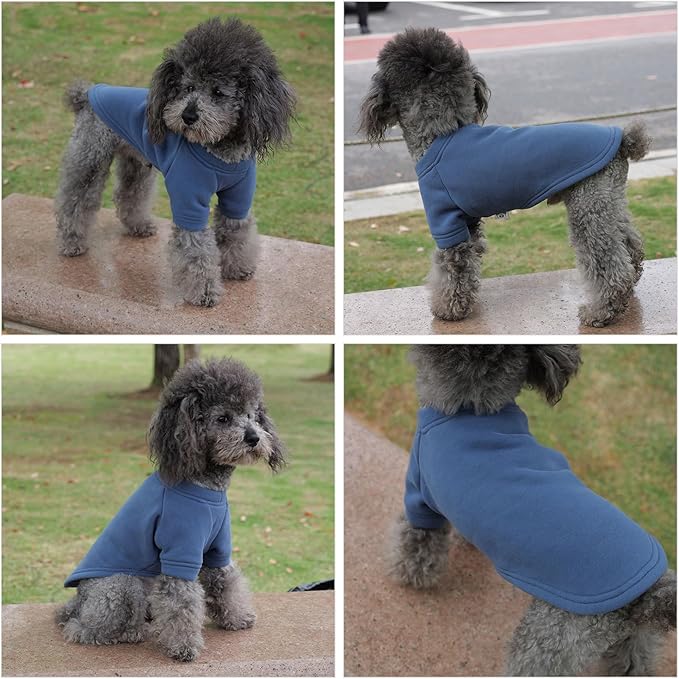 Lovelong Dog Sweatshirt - Cold Weather Pullover for Small, Medium & Large Dogs - Autumn & Winter T-Shirts - Haze-Blue