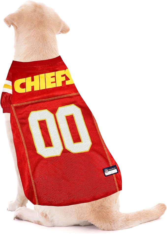Pets First NFL Kansas City Chiefs Dog Jersey, Size Medium - Best Football Costume for Dogs & Cats - Licensed Shirt