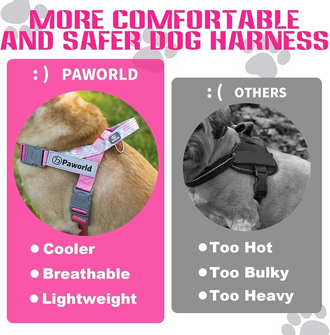 Service Dog Vest, No-Pull Service Dog Harness with 4 PCS Reflective Patches, Dog Vest Harness with Handle, Pet Harness for Small Medium Large Dogs in Training (Pink, XS)