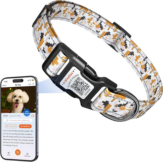Reflective Dog Collars for Puppy Soft Nylon Camo Gray Sized XS
