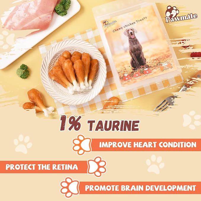 Dog Treats, Chicken Wrapped Calcium Bone Rawhide-Free Grain-Free Training Treats for Dogs Teeth Cleanning Breath Fresh Dog Chewy Snacks for Medium Large Dogs 10.58 oz or 18-19 pcs
