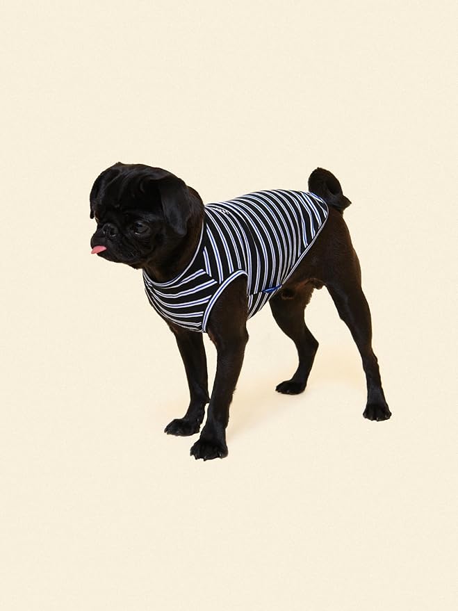 Little Beast Sleeveless Shirts for Dogs/Cats, Tank Tops for Dogs/Cats - for Small, Medium, Large Dogs/Cats (Black/Blue, XX-Small)