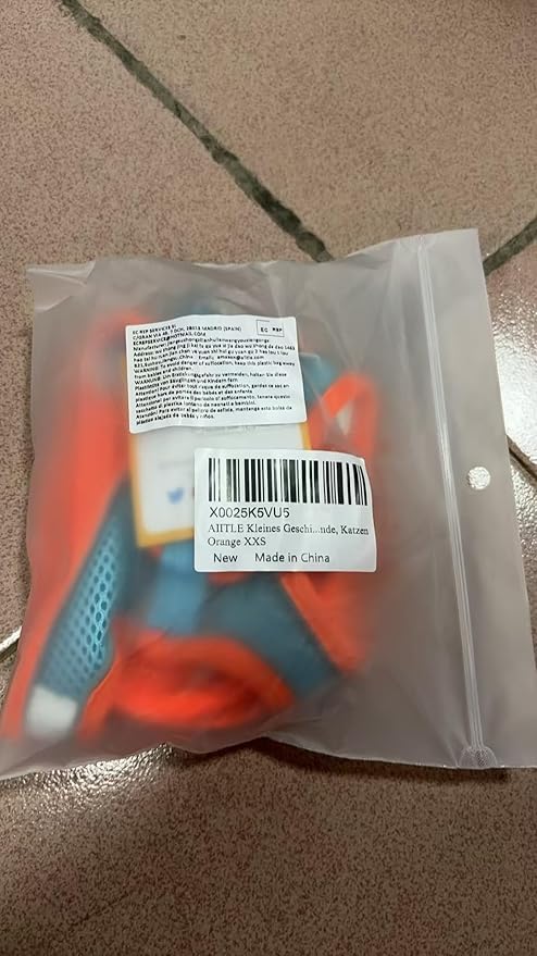 AIITLE Small Harness for Puppy with A Leash - Spring Dog Vest Harness with Super Breathable Mesh, Reflective No-Pull Pet Harness for Outdoor Walking, Camping for Small Dogs, Cats Orange XXS