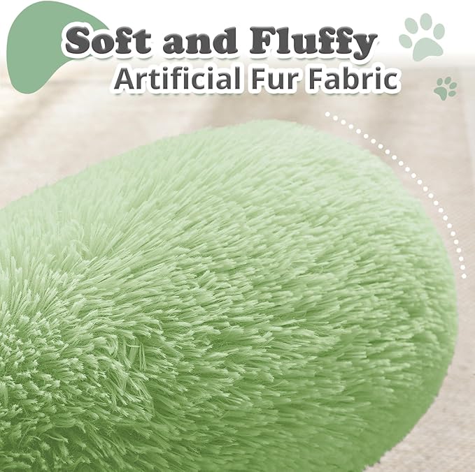 JOLLYVOGUE Dog & Cat Bed, Calming Anti-Anxiety Pet Bed for Small Dogs, Fluffy Donut Cushion for Small and Medium Pets (24")