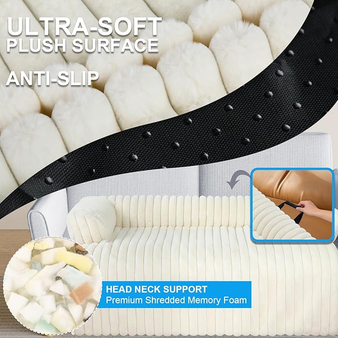 Luxurious Dog Couch Bed, Washable Calming Dog Couch Cover, Removable Couch Protector for Dogs, Waterproof Sofa Bed, Pet Bed Mats for Couch, Pet Couch Covers for Sofa(White, XL)
