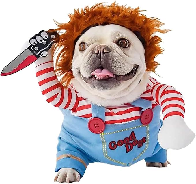 Pet Halloween Costume, Dog Funny Costume Halloween Cosplay Outfits Cute Clothes Adjustable Party Dress Up Apparel Accessories for Small Medium Large Dogs (Small)
