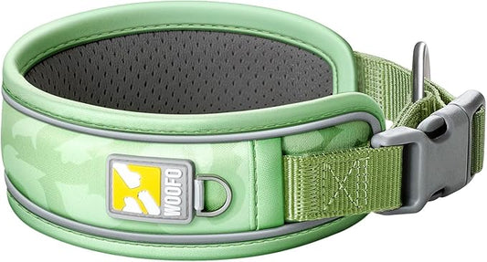 Premium Dog Collar | Super Adjustable for All Breeds, Quick Release Buckle | Extra Soft and Widened Padding & Reflective Trim Design for Safety (Small, Green)