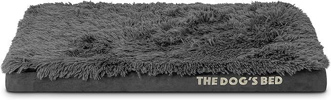 The Dog’s Bed Orthopedic Memory Foam Dog Bed, Small Grey Faux Fur 28x19, Pain Relief for Arthritis, Hip & Elbow Dysplasia, Post Surgery, Lameness, Supportive, Calming, Waterproof Cover