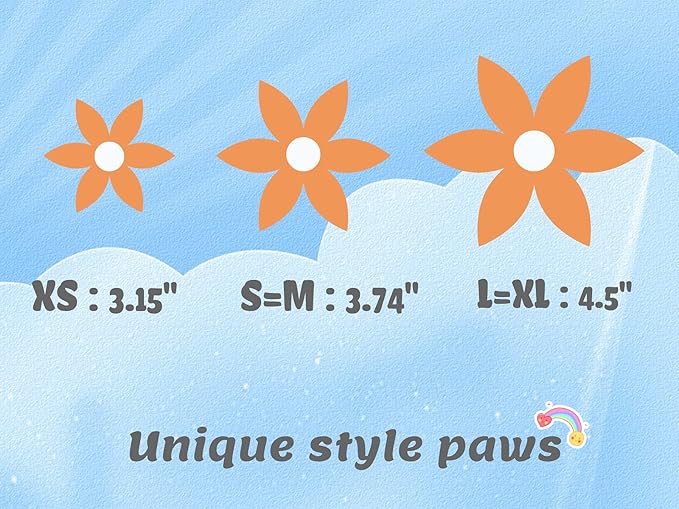 Uniqe Style Paws Flower Dog Collar, Peach Rose Adjustable Girl Dog Collar with Flower, Durable Floral Pattern Pet Collar for X-Small Female Dogs