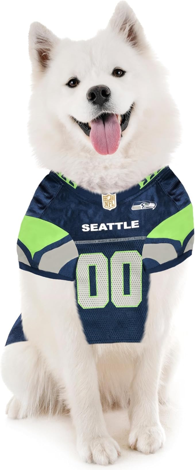 Pets First Seattle Seahawks NFL Dog Jersey, Size Large - Best Dog & Cat Football Jersey Costume