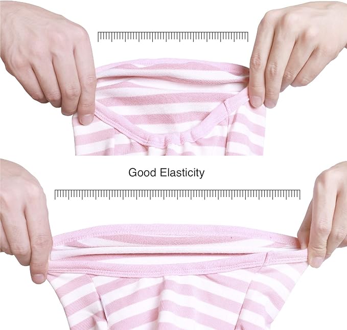 iChoue Pug 100% Breathable Cotton Striped T Shirts Halloween Vest Clothes for Medium Dogs Tank Tops Puppy French Bulldog Frenchie English Boston Terrier Pitbull Pink White Stripes - Small