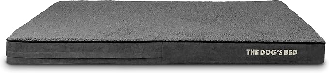The Dog’s Bed Orthopedic Memory Foam Dog Bed, 2XL Grey Plush 54x36x4, Pain Relief for Arthritis, Hip & Elbow Dysplasia, Post Surgery, Lameness, Supportive, Calming, Waterproof Washable Cover