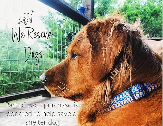 Lucky Love Dog, Bold Matching Dog Collar and Leash Set, Soft & Adjustable, Geometric Pattern Collar and Leash for Male Female Dogs - (Large, Murphy Combo)