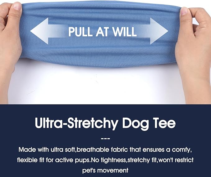 IECOii 2 Pack Dog T-Shirts,Stretchy & Comfortable Pet Summer Tank Top Clothes,Fade-Resistant, Easy to Put On – Machine Washable Tshirts for Medium Breeds Dogs,Grey+Blue,XLarge