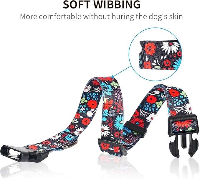 Timos Dog Collar, Adjustable Soft Dog Collar for Small Medium Large Dogs,Print Patterned Puppy Collars with Quick Release Buckle for Boy and Girl Female Dogs,L Length 15.94''-25.59'