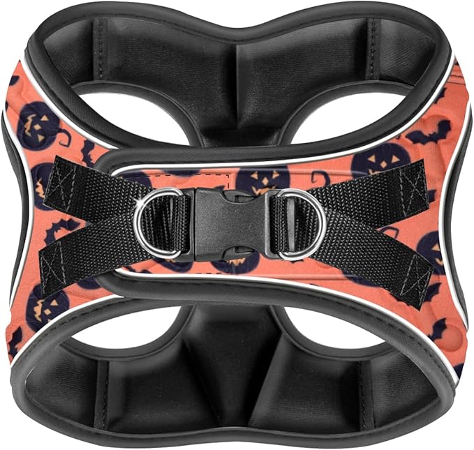 Comfort fit Step-in Halloween Dog & Puppy Harness - Comfortable All Weather Dog Vest Harness: Adjustable, Soft Padded, Easy to Put-on for Small, Medium-Sized Dogs.