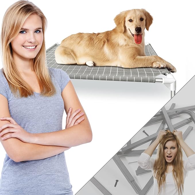 Elevated Dog Bed Pet Cot - Dog Cots Beds for Medium Dogs | Detachable Raised Cat Dog Pet Bed for Medium Dogs