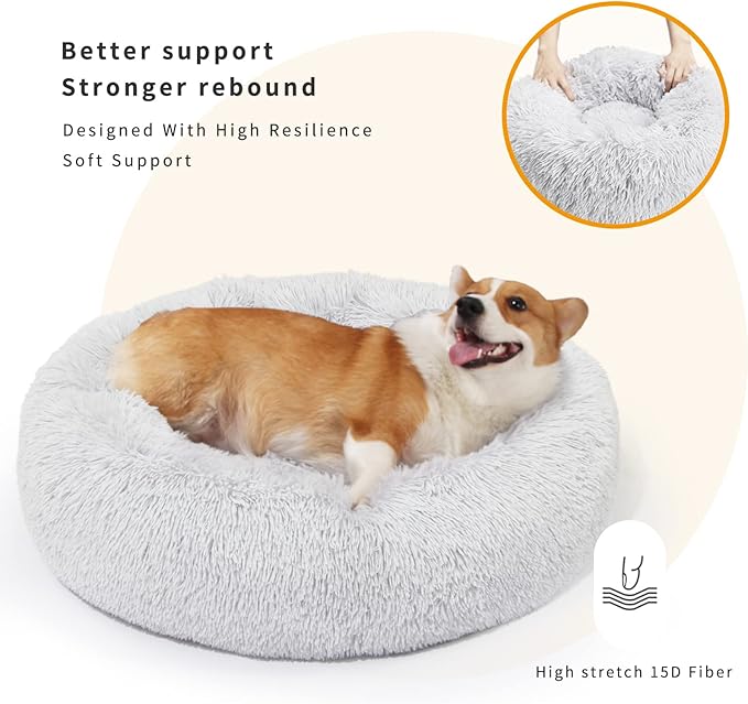 Calming Bed for Medium Dogs - 30 Inch Washable Anti-Anxiety Dog Bed