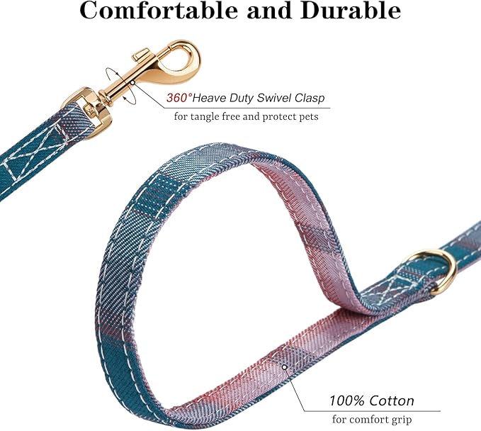 CHEDE No Pull Plain Pattern Dog Harness- Lightweight and Soft Dog Harness, Adjustable Small Dog Harness and Leash Set, with Dog Leash, Suitable for Puppy Small and Medium-Sized Dog