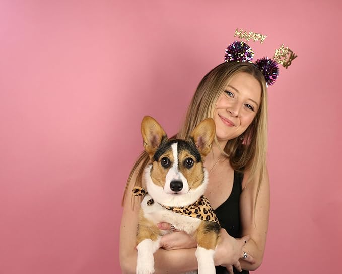 Luxury Dog Bandanas - Cute Leopard Designs | Premium & Soft Poly Fabric | 100% Handmade Adjustable Shape Animal Print Pet Scarfs Small, Medium, Large (Leopard, Large)