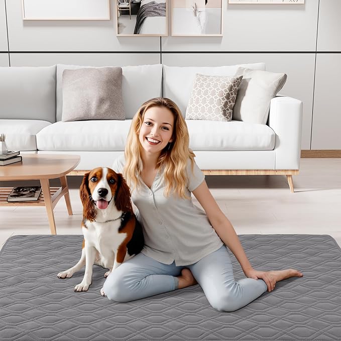 Smiry Waterproof Dog Blanket, 82x82 Inch Soft Pet Bed Cover Reversible, Washable Sofa Couch Furniture Protector for Small Medium Large Dog Puppy Cat, Grey/Dark Grey