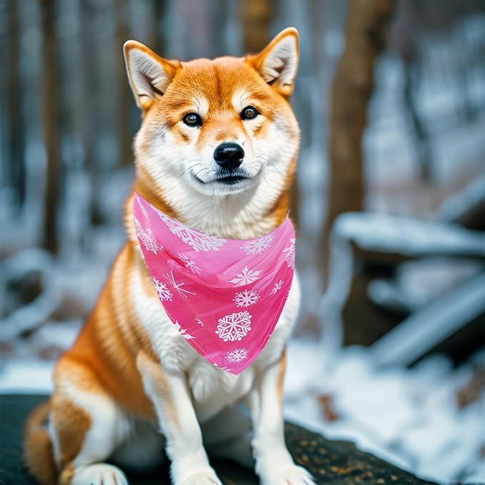 30 Pcs Winter Dog Bandanas Bulk Adjustable 25 Inch Dog Bandanas for Small Medium Large Dogs Breed Scarves Grooming M
