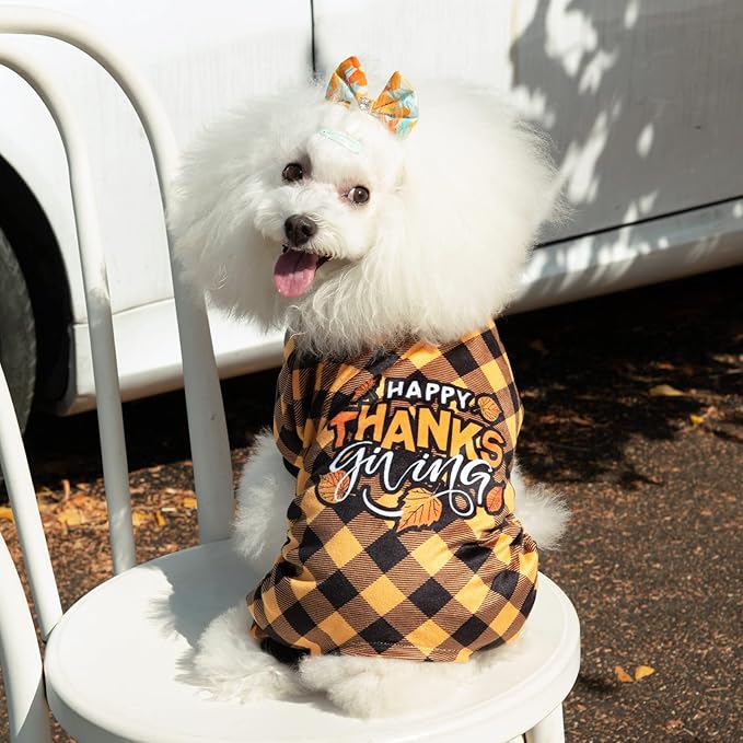 CuteBone Thanksgiving Dog Pajamas Costumes Pet Clothes Cat Apparel Shirt Winter Holiday Cute Pjs Outfits for Doggie Onesies P261M
