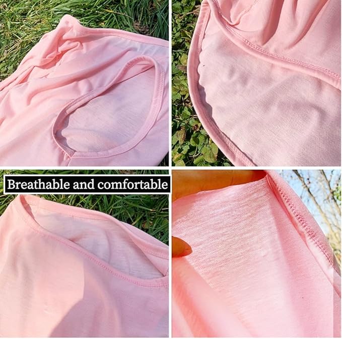 ANIAC Pink Dog Shirt for Large Dog Girl Boy Solid Cotton Dogs T-Shirt Summer Basic Tank Top Breathable Sleeveless Doggy Vest Cooling Pet Clothes for Labrador Golden Retriever 66-82 LB (Pink1, 7XL)