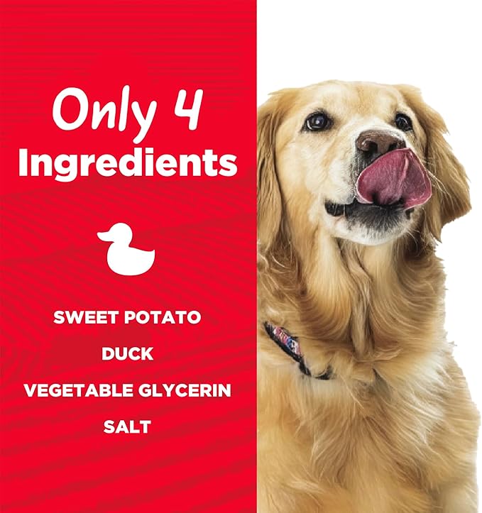 Sweet Potato & Duck Jerky Tender Dog Treats, Made with Real Duck, High Protein, Low Fat, No Artificial Colors, 16 oz