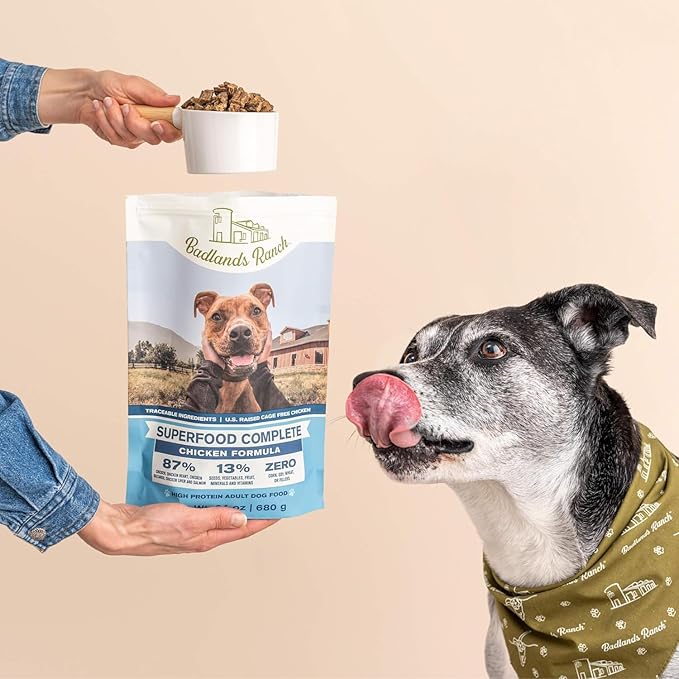 by Katherine Heigl- Superfood Complete, Air-Dried Adult Dog Food - High Protein, Zero Fillers, Superfood Nutrition (64 Ounce (Pack of 4), Chicken)