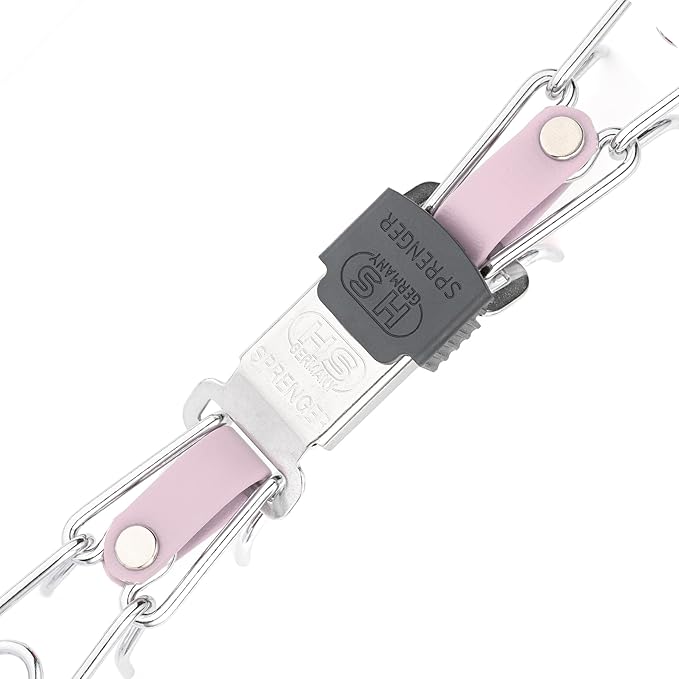 Herm Sprenger Chrome Plated Steel Dog Collar with Quick Release ClicLock Buckle and Biothane Insert Training Collar for Dogs Made in Germany (Pastel Purple, 22in x 3.0mm(Neck Size up to 18-19in))