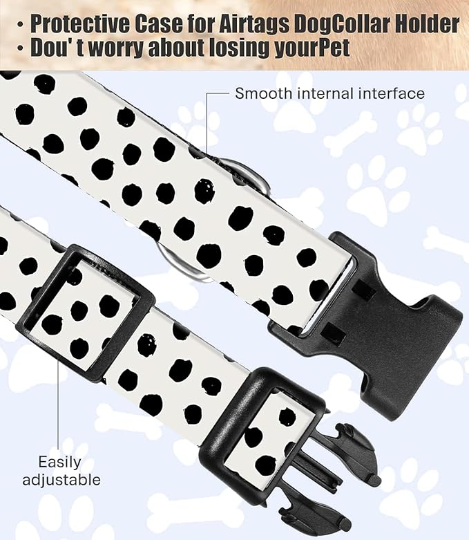 Dog Collar, Cute Dog Collar for Small Medium Large Dogs, Personalized Adjustable Soft Pet Collars with Quick Release Buckle for Walking Running, Cute Polka Dots