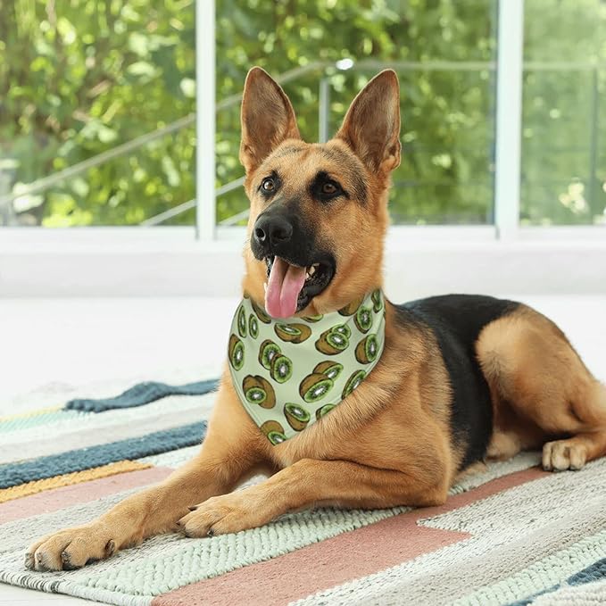 Tropical Kiwi Dog Bandana Scarf Triangle Bibs Pet Accessories Cat Kerchief