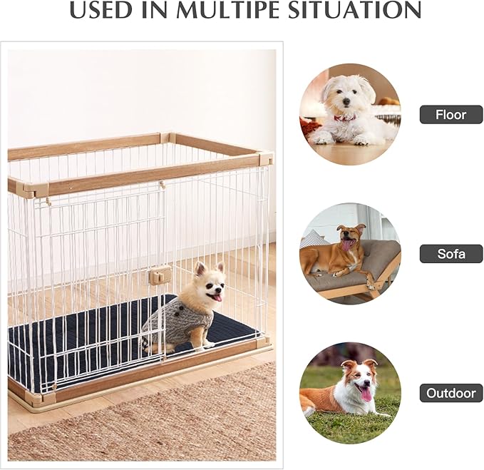 BVAGSS Dog Mat - Reversible Dog Pad Soft & Warm, Memory Foam - Washable Kennel Bed Pad 24''x18''x1.6'', Dark Grey - Suitable for Small and Medium Dogs