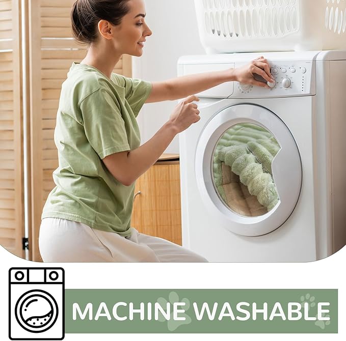 OTOB Sofa Cover Dog Couch Cover Protector, Non Slip Couch Cover for Dogs, Washable Fuzzy Pet Bed Sofa Protector, Boho Pet Friendly Furniture Covers for 2-3 Cushion(31.5" x 70.8'', Matcha Green)