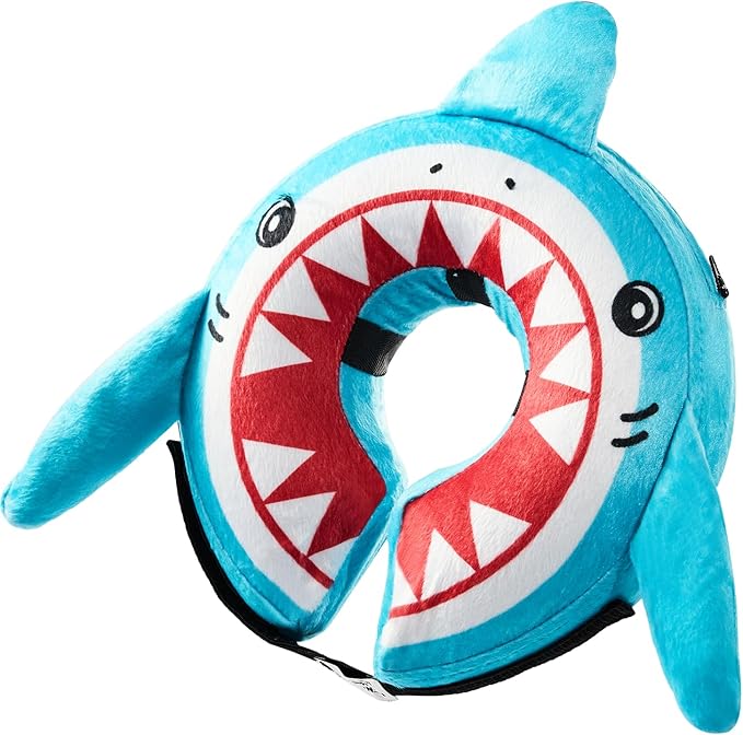 BENCMATE Protective Inflatable Collar for Dogs and Cats - Soft Pet Recovery Collar Does Not Block Vision (Medium, Shark)