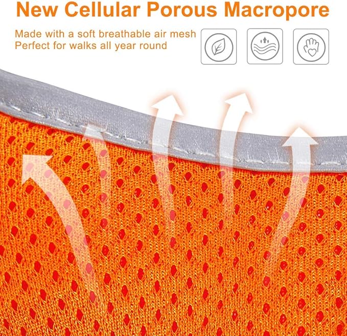 Puppy Harness and Leash Set - Dog Vest Harness for Small Dogs Medium Dogs- Adjustable Reflective Step in Harness for Dogs - Soft Mesh Comfort Fit No Pull No Choke (M, Orange)