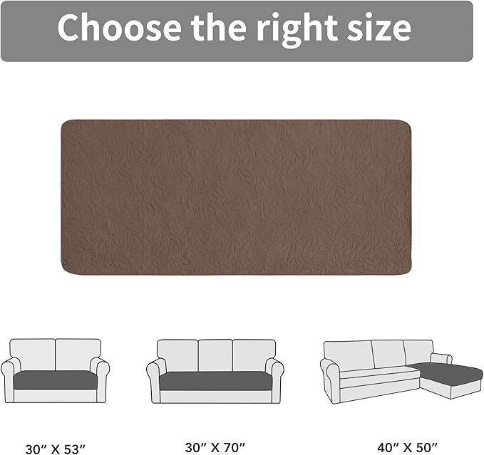 Easy-Going Waterproof Dog Bed Cover Reversible Leak Proof Pet Blanket Replacement Mat for Furniture Washable Couch Cover Sofa Cover for Dogs Cat(30x53 Inch, Brown/Beige)