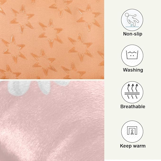 Pink Daisy Dog and Cat Bed, Rectangle Comfortable Pet Bed, Ultra Soft Calming for Small Medium Large Dogs, 18" x 24"