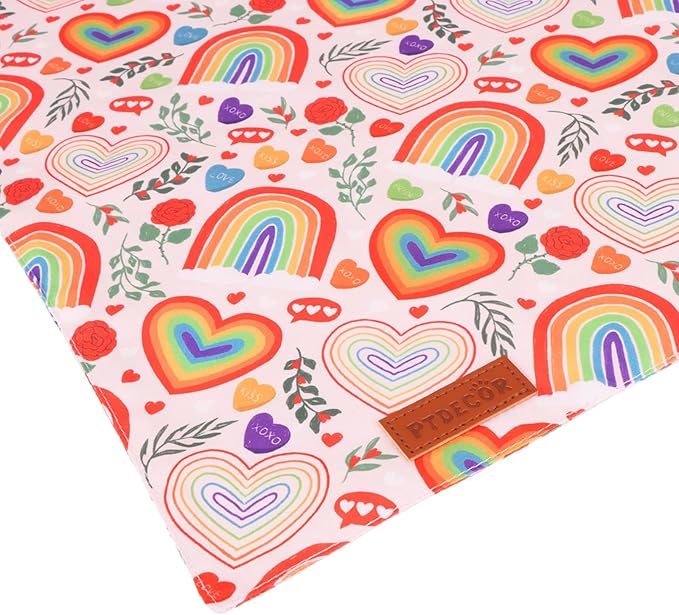 PTDECOR Rainbow Dog Bandanas Pride Day Dog Scarf Reversible Triangle LGBT+ Rainbow Bandanas for Medium Large Dogs Pets (Pride, Large)