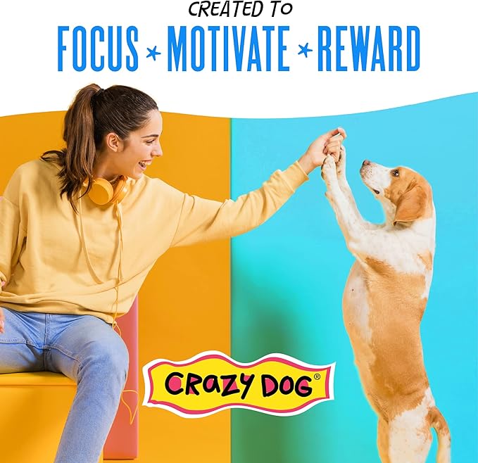 Crazy Dog Mini Train-Me! Training Treats 10 oz. Pouch, Chicken Flavor, with 500 Treats per Bag, Recommended by Dog Trainers