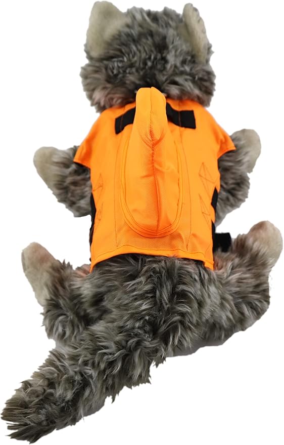 GabeFish Shark Life Jacket for Dogs, Cats, Cute Puppy Float, Orange, Size XS